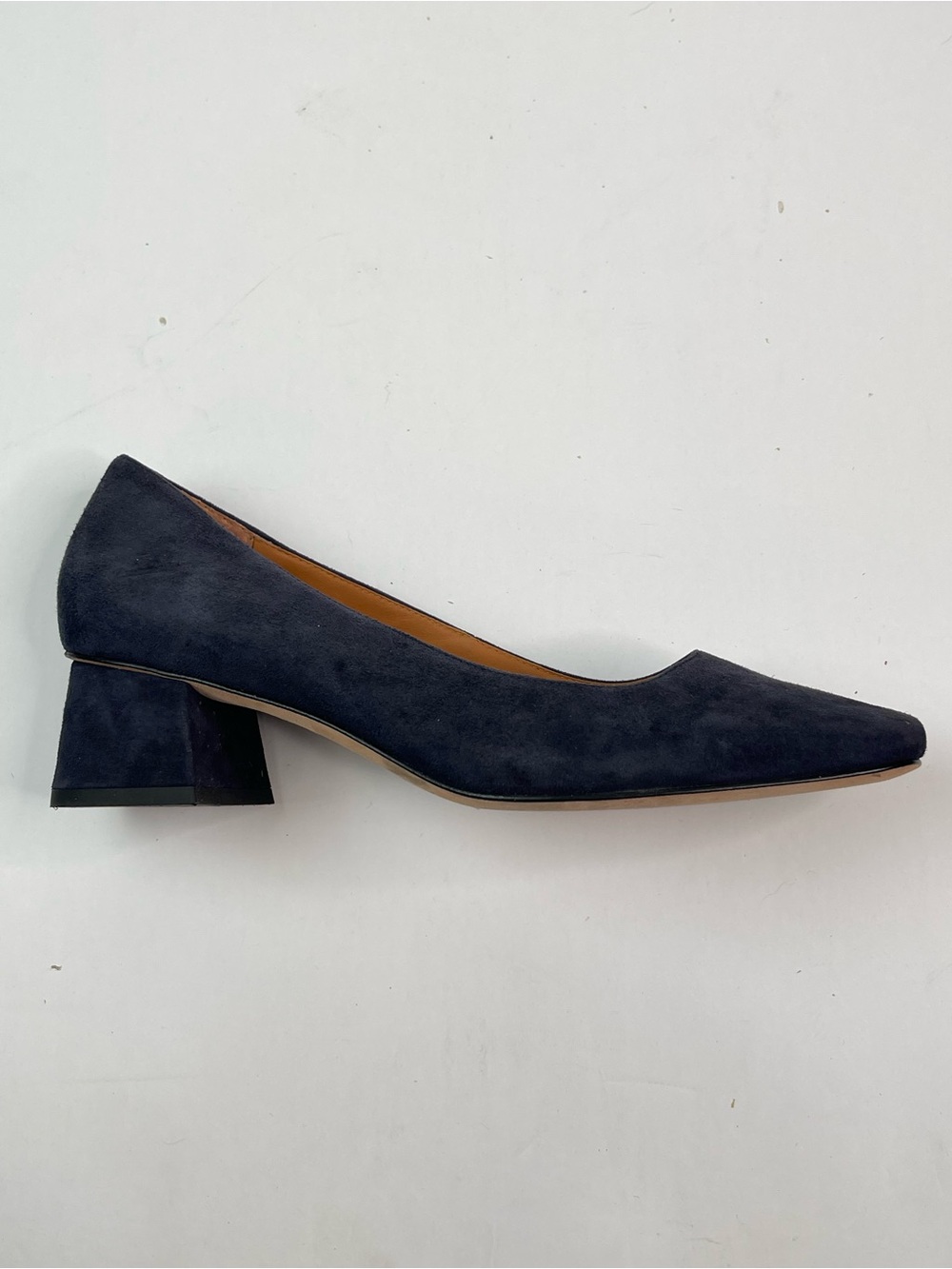 J McLaughlin Shoes Suede Pumps Size 7M Blue Color Block Heel Slip On